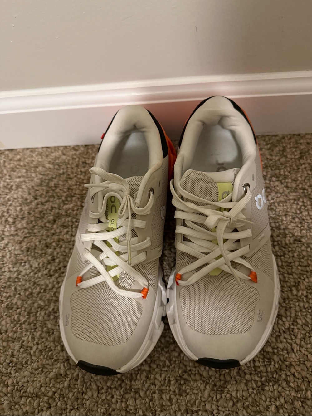 On Running Kids Beige and Orange Athletic Sneakers